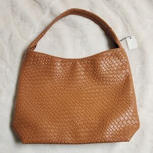 Bostanten Woven Pattern Leather Shoylder Bag